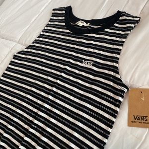 Vans Casual Black and White Long Cotton Dress